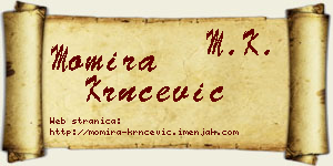 Momira Krnčević vizit kartica
